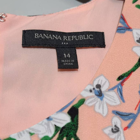 Banana Republic Factory Fit And Flare Floral Dress Size 14 - Picture 3 of 5